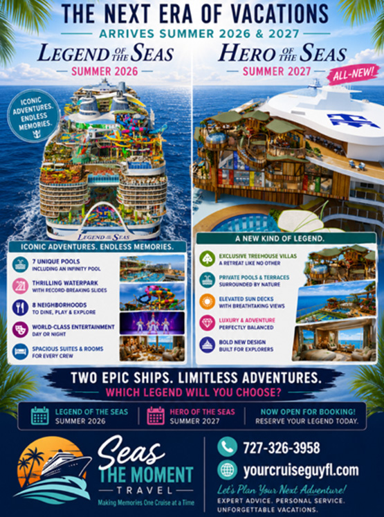 Personalized cruise planning across every major cruise line plus Disney vacations, land-based escorted tours and Caribbean escapes